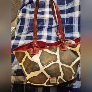 Vintage Dooney & Bourke Girrafe Print Tote